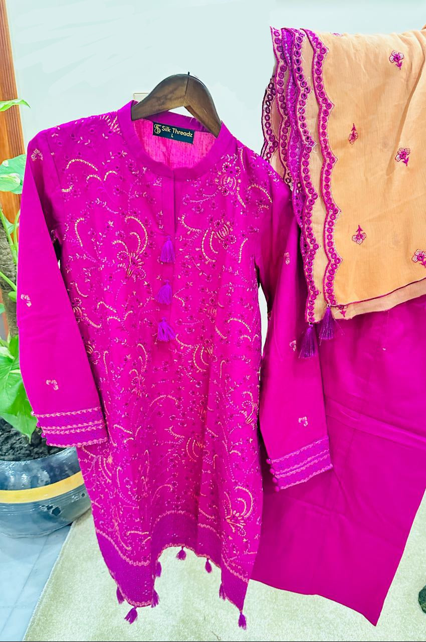 Embroidered luxury cambric lawn
