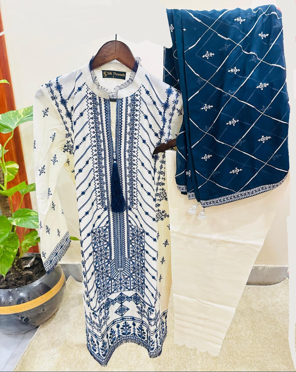 Embroidered luxury cambric lawn