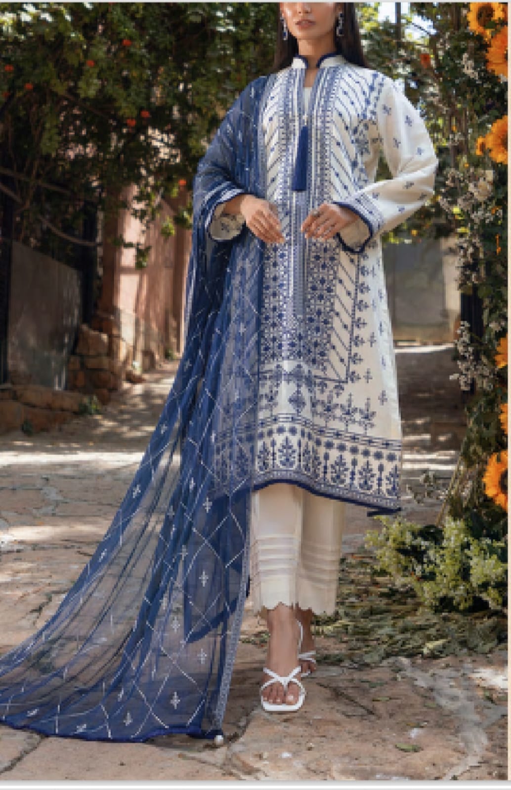 Embroidered luxury cambric lawn