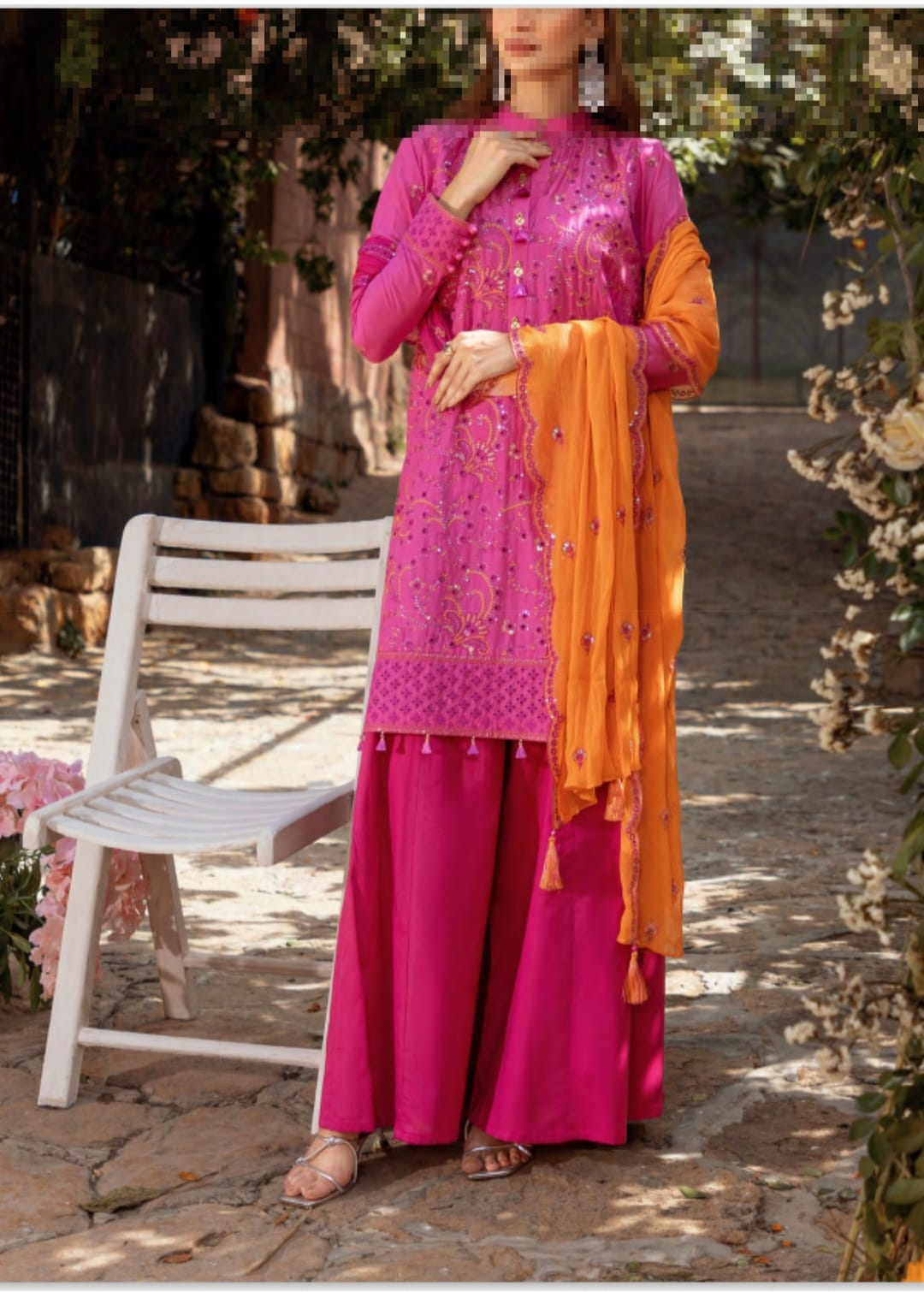 Embroidered luxury cambric lawn