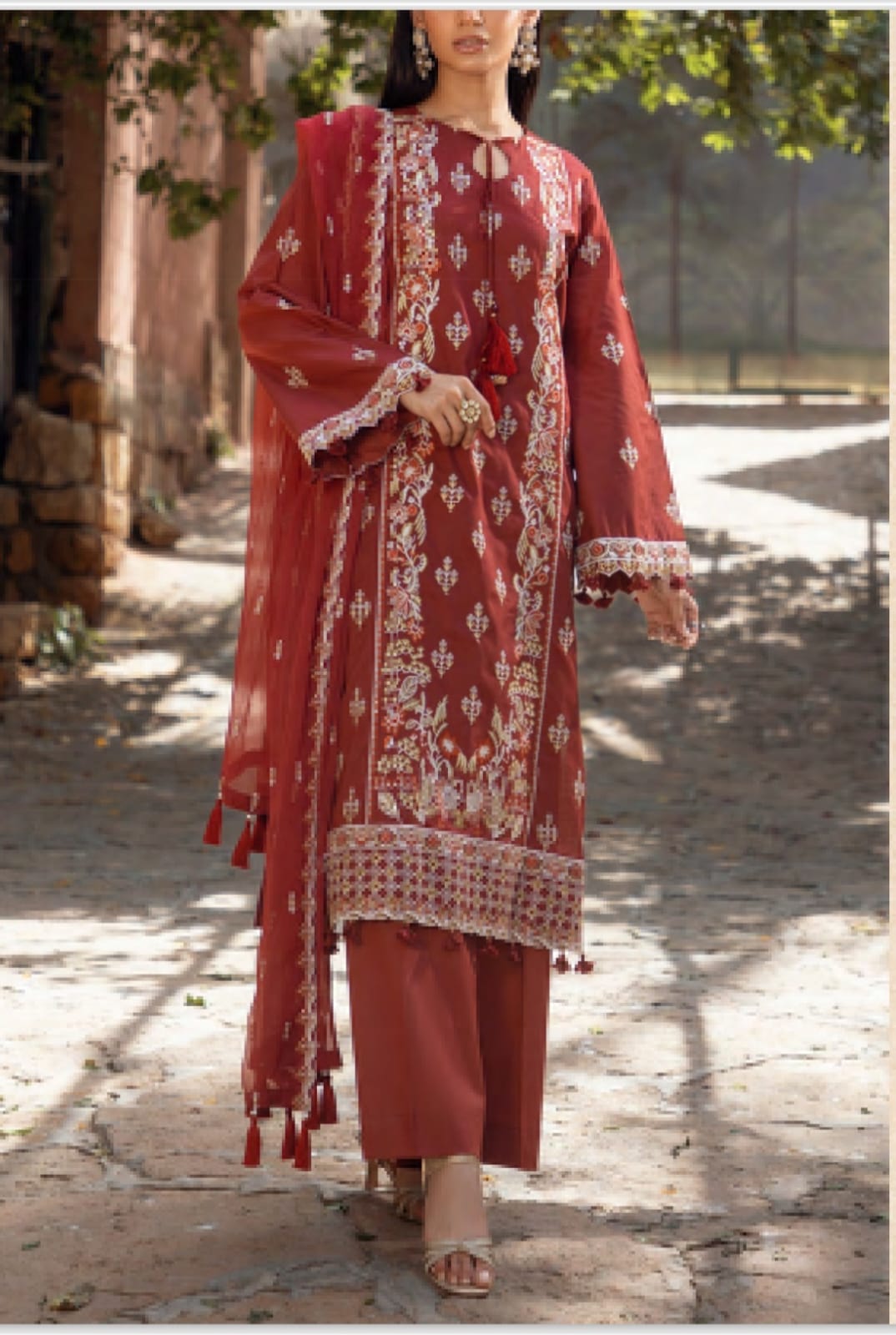 Embroidered luxury cambric lawn