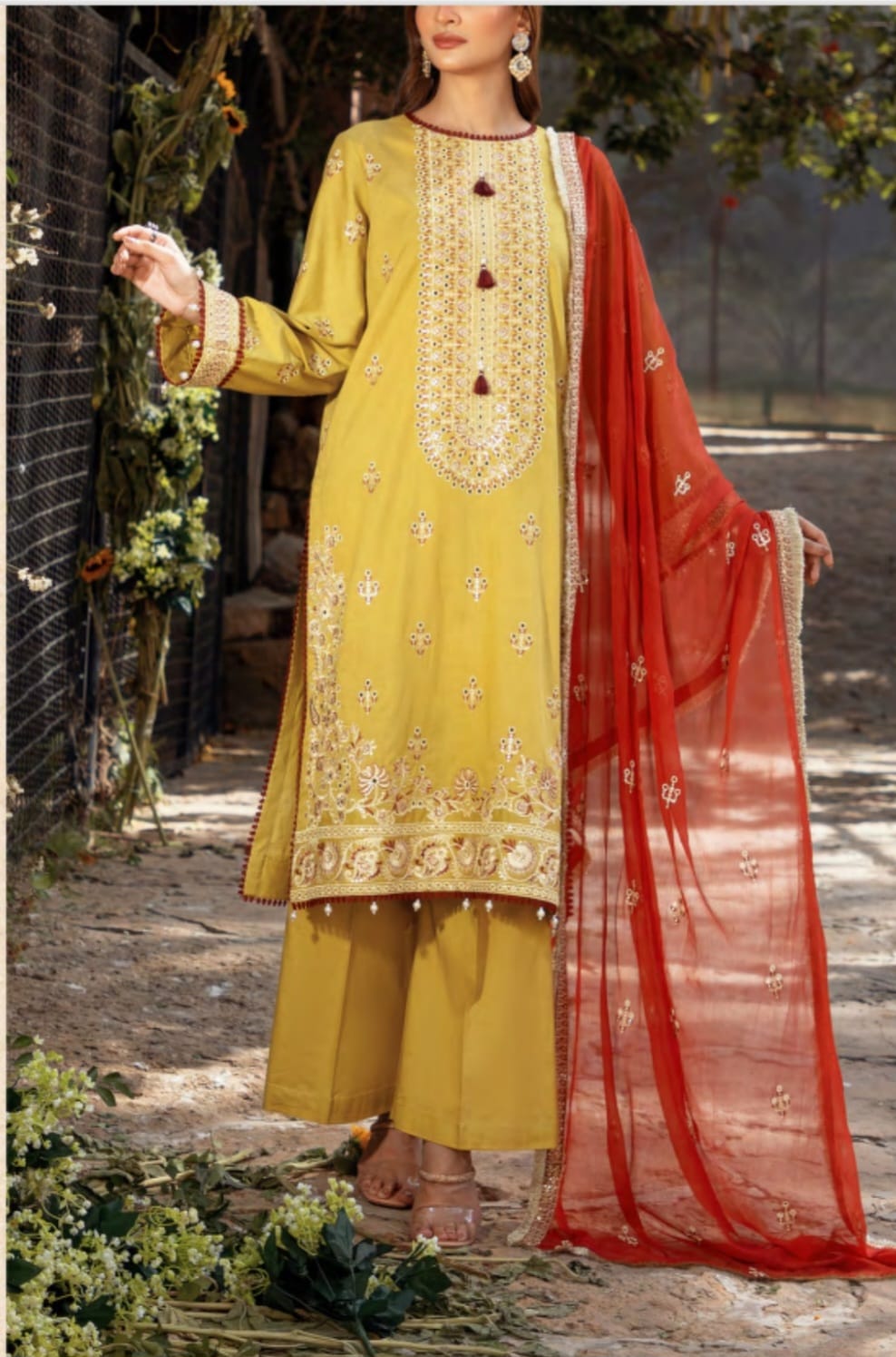 Embroidered luxury cambric lawn