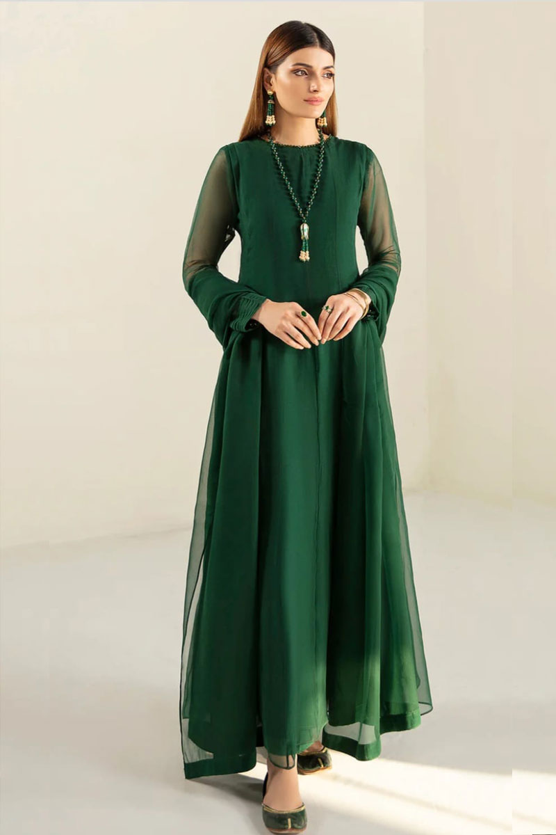 Baroque chiffon 2 pc green