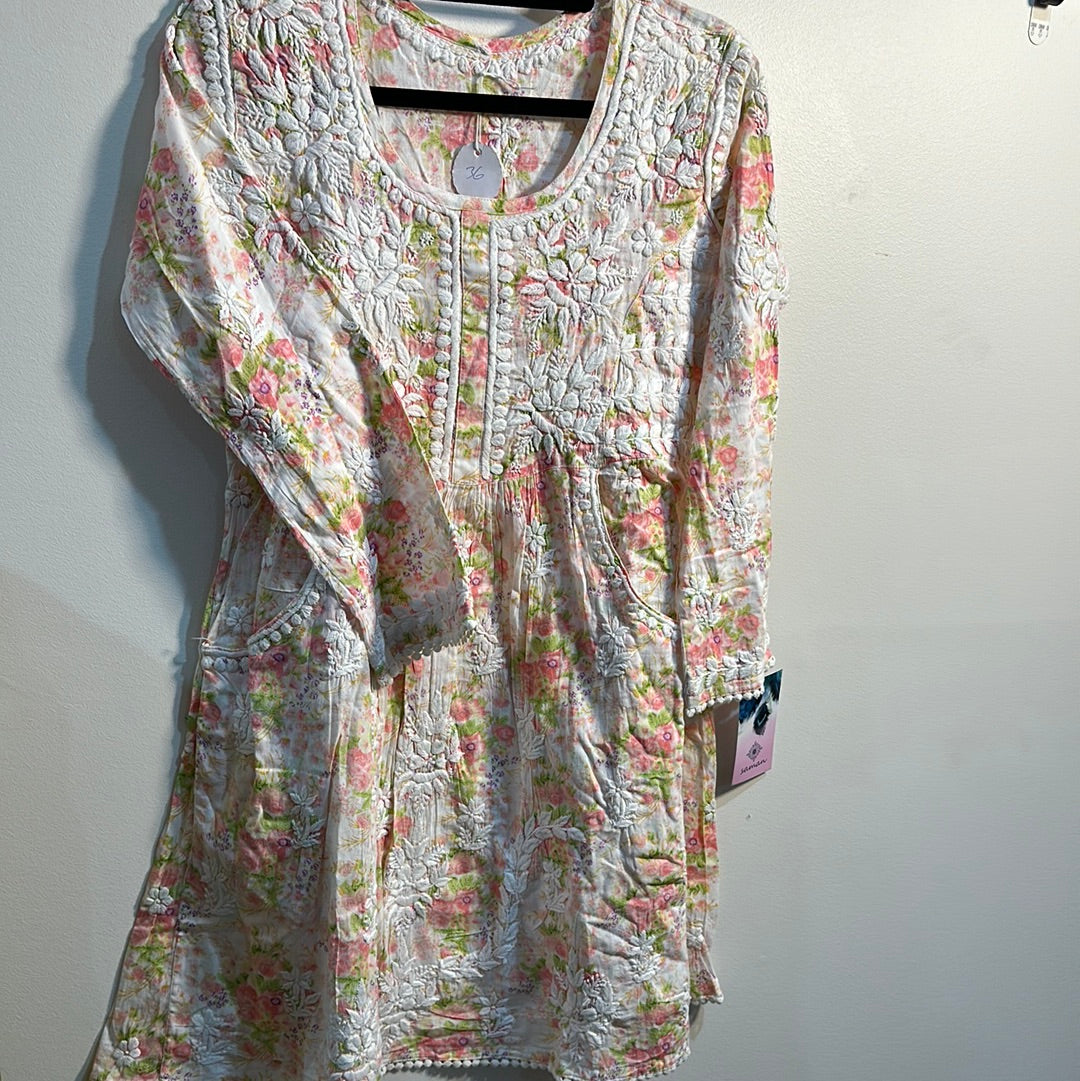 Saman chikankari short kurti