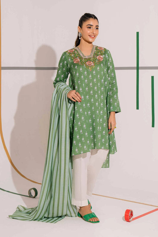 2 Piece - Printed Embroidered Suit