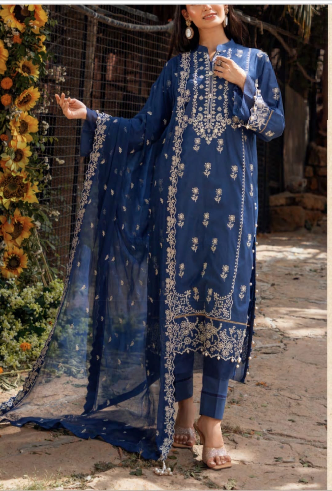 Embroidered luxury cambric lawn