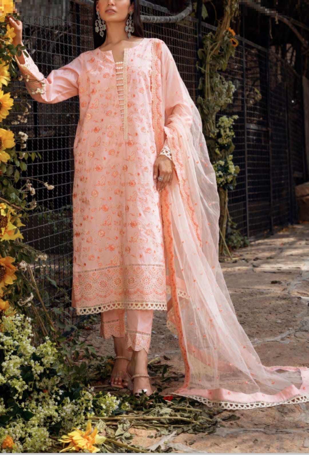 Embroidered luxury cambric lawn