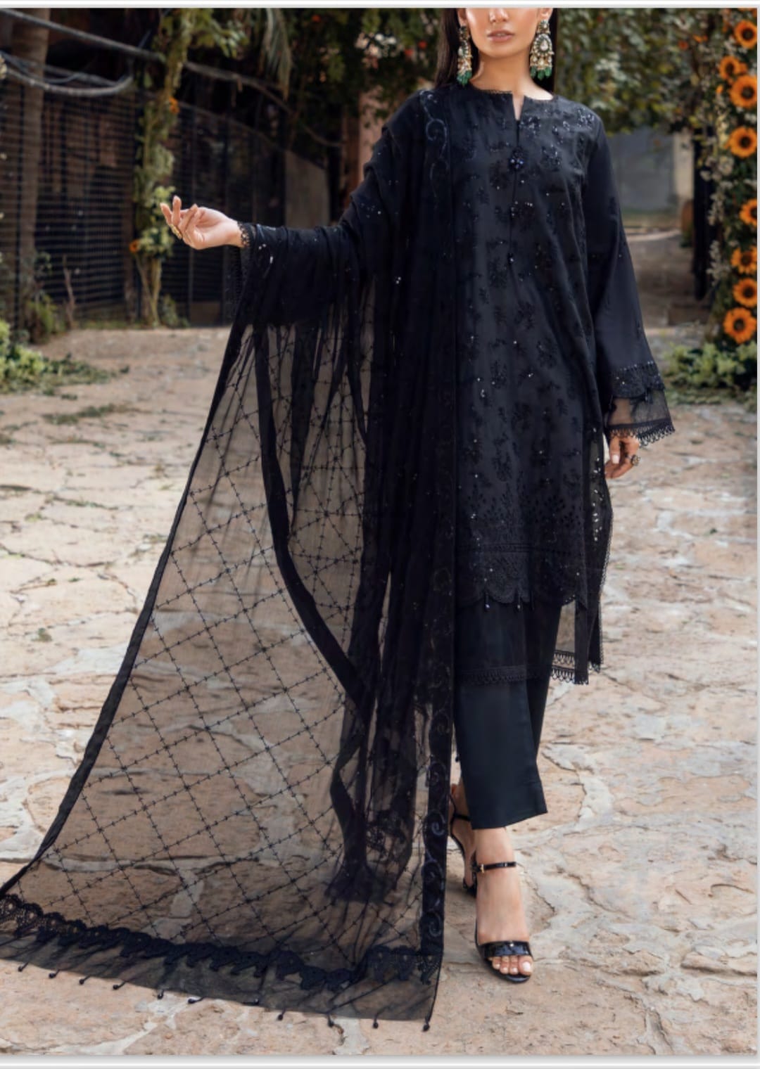 Embroidered luxury cambric lawn