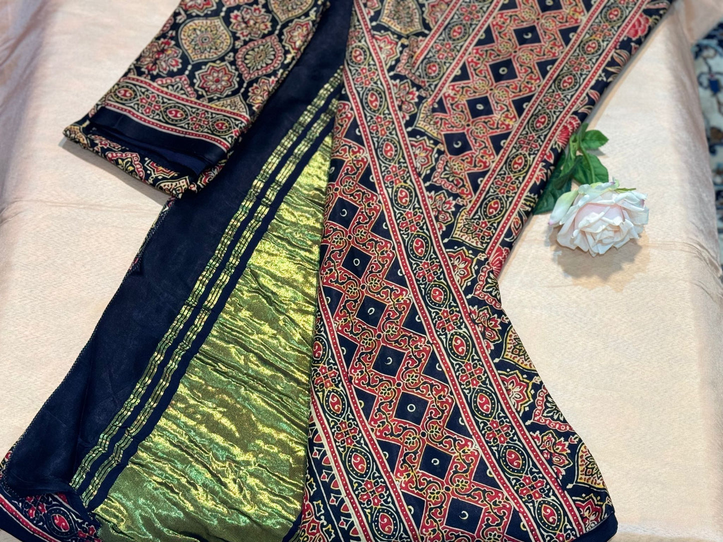 Ajrak Saree