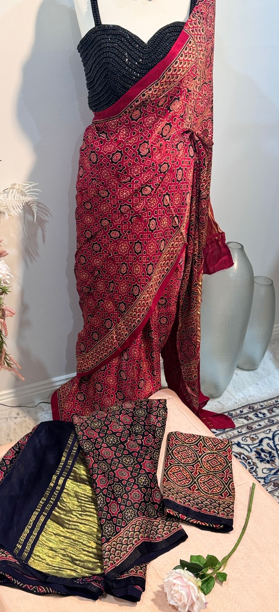 Ajrak Saree