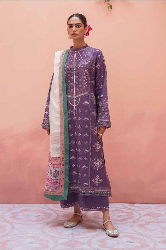 Lawn Embroidered Chiffon dupatta 3 Piece