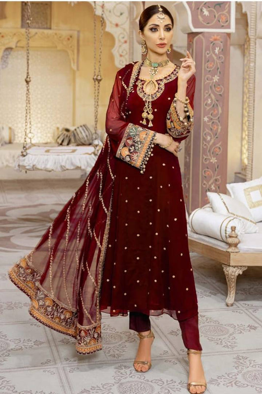 Mohagni Chiffon Embroided 3 Piece